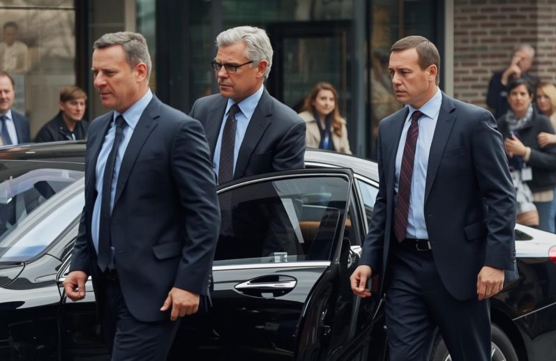 Personenschutz für VIPS Zwei Personenschützer begleiten den VIP im Berliner Raum.